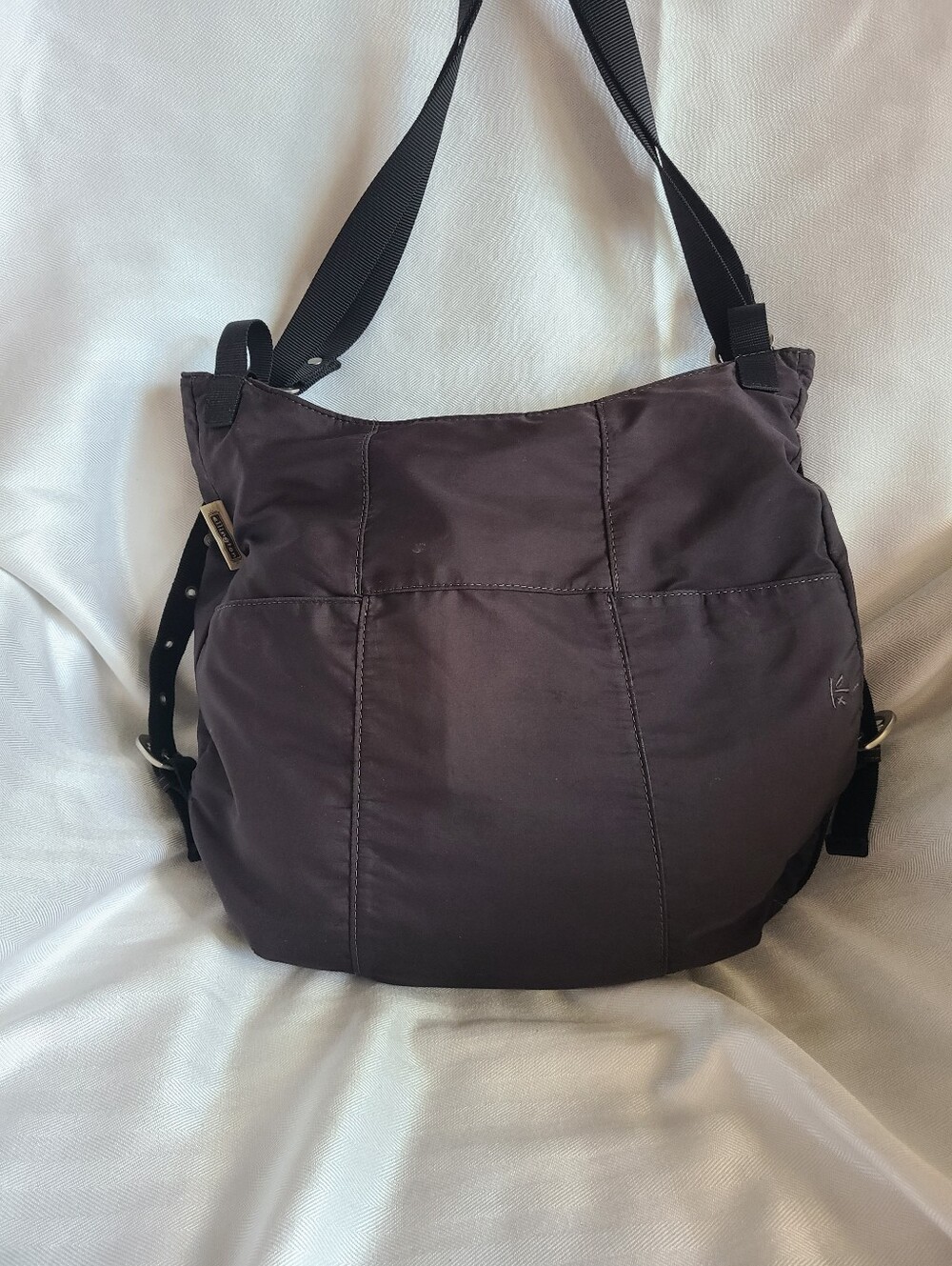 Ellington Black Nylon Shoulder Bag Hobo Style with Adjustable Strap